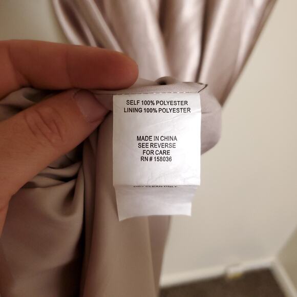 NWT BIRDY GREY Satin Champaign Bridesmaid Jesse Kimono Taupe Dress Formal Gown - Picture 13 of 13